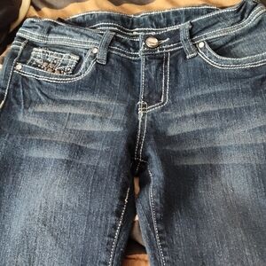 Faded Glory Girls Dark Blue Jeans Size 8